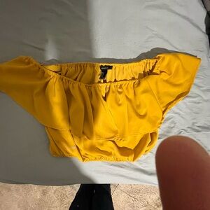 Forever 21 Yellow Off-Shoulder Shorts